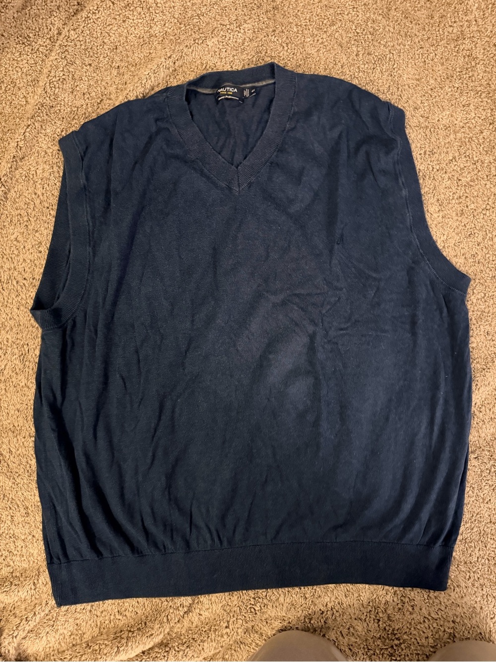 Nautica Men's Dark Navy V-Neck Sweater Vest
